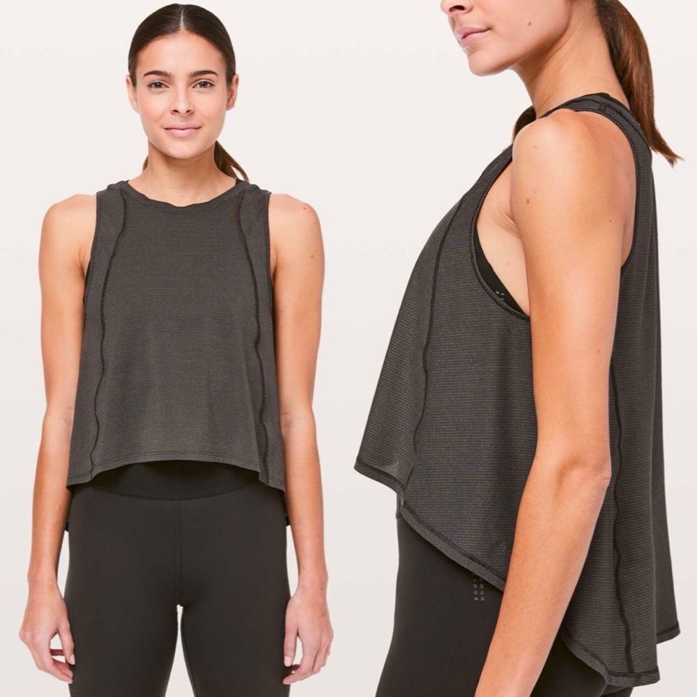 Lululemon x SoulCycle To The Beat Tank Heathered Black Size 8 See Measurements